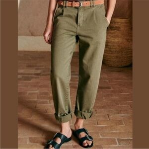 Sezane Manu Trousers, Khaki Sz 6 fr 38